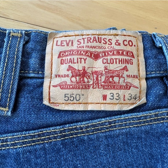 Levis 550 Utility Relaxed Jeans Mens Sz 33x34 Vintage Double Knee Denim Y2K - Picture 4 of 11